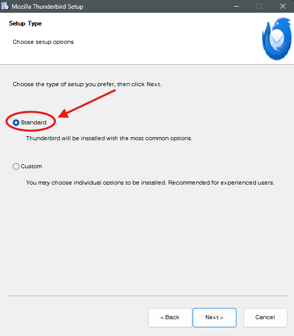 Installation type selection
