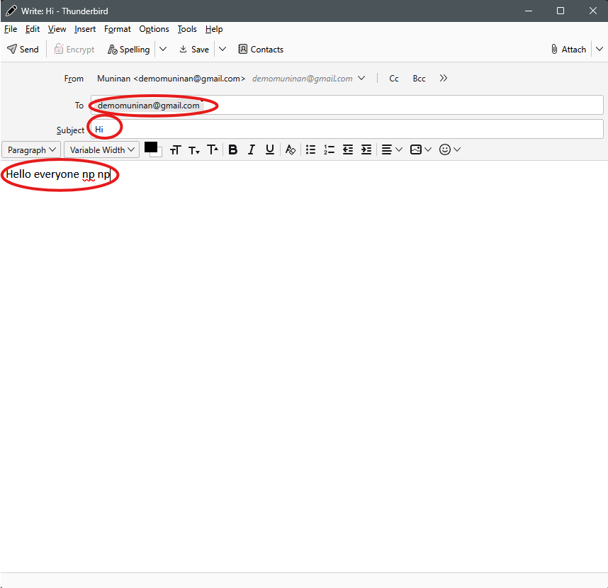 Compose email window